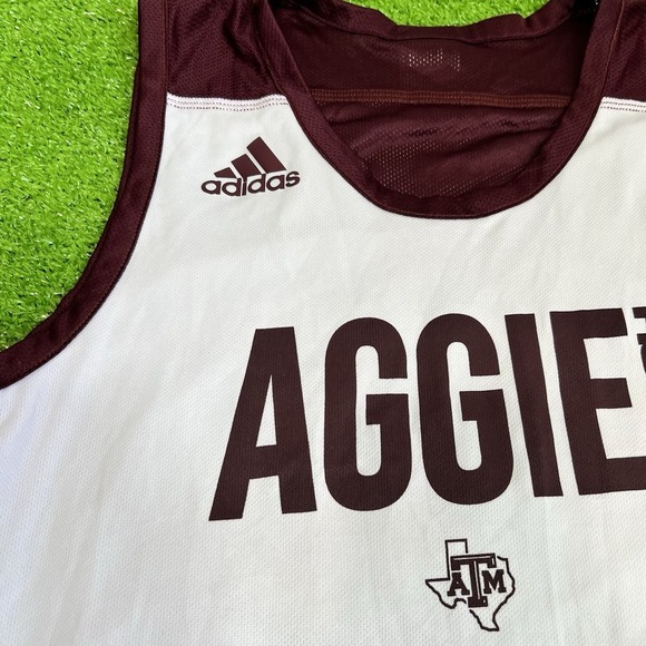 Texas A&M Team Issue Practice Jersey Med. Aggie Basketball Reversible Adidas EUC - Picture 3 of 7